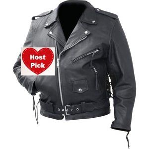 Thick Leather Motorcycle Jacket Genuine Cowhide
